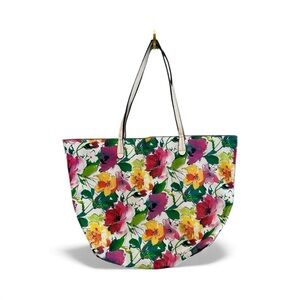 Y2K Era Vibrant Floral Tote Bag - Pink and Yellow